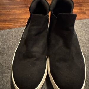 Stylish Black and White Platform Slip-On Sneakers for Women from Unr8ed